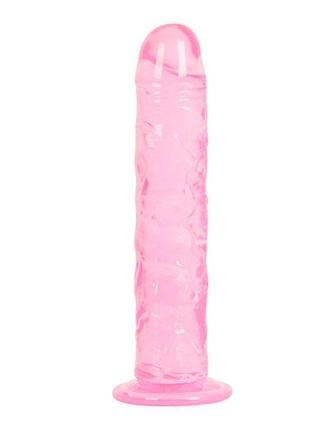 Гелевый фаллос на присоске 22 см розовый k0297-1