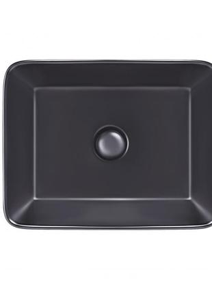 Раковина-чаша qtap tern 475х370х140 matt black с донным клапаном qt172074mbmb