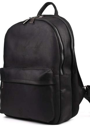 Чоловічий рюкзак шкіряний tarwa ra-7273-3md чорний крейзі хорс