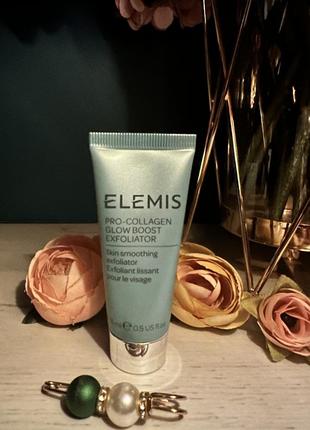 Ексфоліант для розгладження та сяйва шкіри обличчя elemis pro-collagen glow boost exfoliator 15 ml