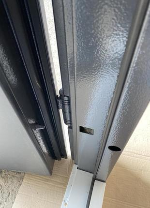 Двери входные металлические уличные силует мдф антрацит 860,960х2050х96 л/п7 фото