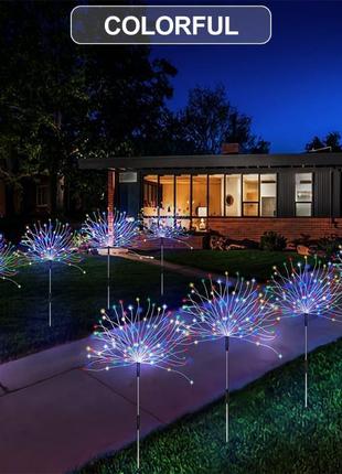 Солнечные светодиодные фейерверки фонарь садовый лампа светодиодная9 фото