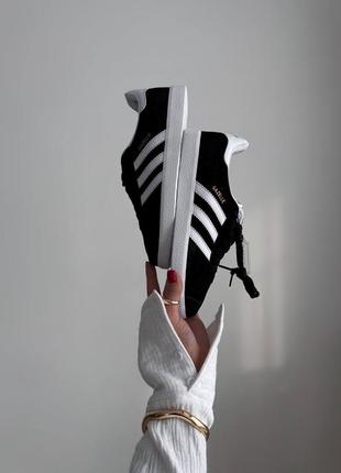 Adidas gazelle  black white2 фото