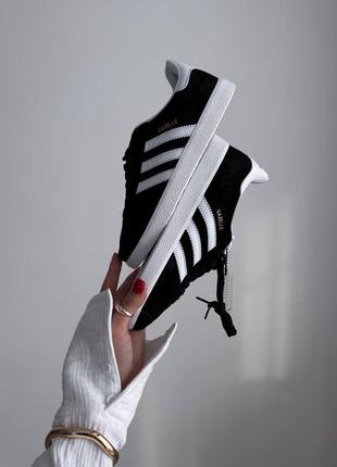 Adidas gazelle  black white3 фото