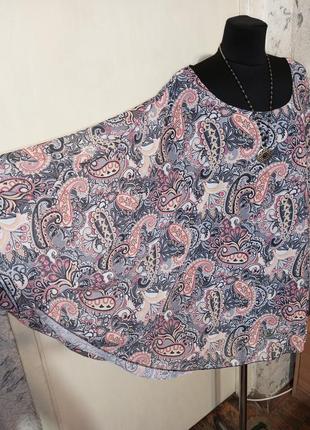 Italy, красивая,лёгкая блузка-туника-разлетайка с трикотажной маечкой,мега батал,италия