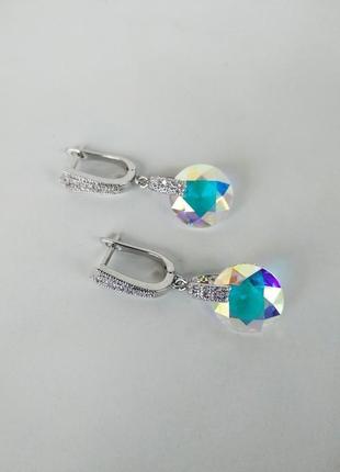 Сережки з камінням swarovski