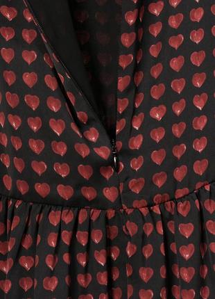 Платье - ромпер zara с принтом в сердечки8 фото