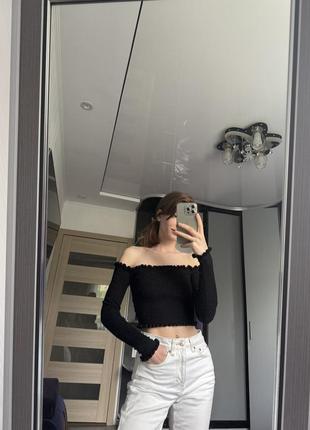 Шикарний топ в рубчик на довгий рукав