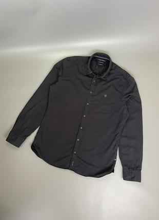 Базовая классическая черная рубашка marc o polo с логотипом на груди, марк о поло, однотонная, лого, оригинал, под пиджак, брюки, нарядная, легкая2 фото