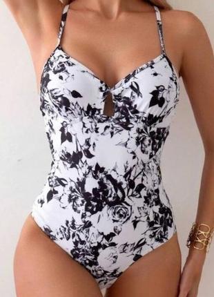 Суперовый слитный купальник в цветочный принт shein 05-24🌺🌴🌺