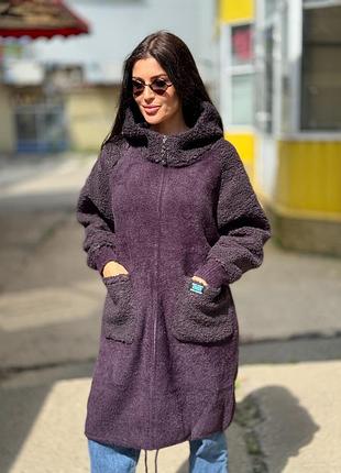 Кардиган з вовни альпаки баклажан