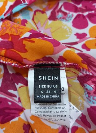 Легкое платье с открытой спинкой в цветочный принт shein4 фото