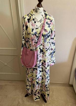 Платье h&m, свободное яркое, цветочное вискоза, длинное