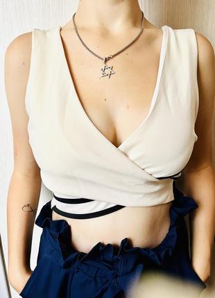 Короткий стильний топ бренда zara