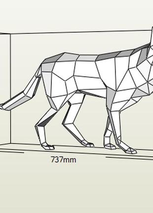 Paperkhan набор для творчества 3d фигура волк собака паперкрафт papercraft подарочный набор сувернир игрушка