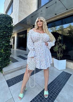 Женское нежное муслиновое платье