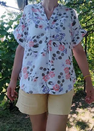 M&s новая блуза блузка топ туника из льна