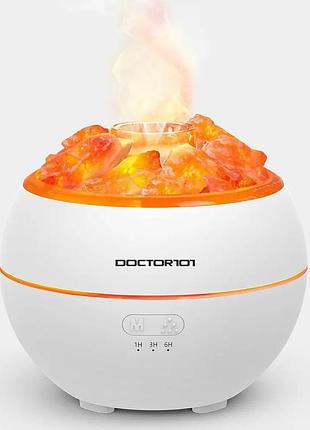 Настольная соляная лампа doctor-101 half moon 3-в-1 с ультразвуковым увлажнителем воздуха. солевая лампа с