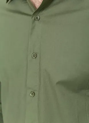Рубашка мужская однотонная, хлопковая, s,m,l,xl, с длинным рукавом, одежда, 214r70815 фото