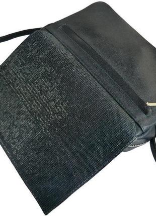 Женская сумка из темно - синей кожи3 фото