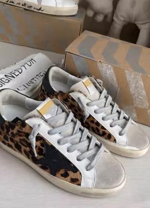 Кеды gg golden goose леопардовые