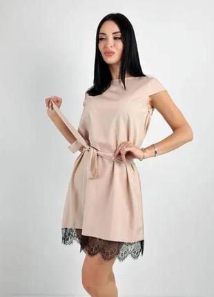 Жіноча літня сукня плаття міні коротка з мереживом