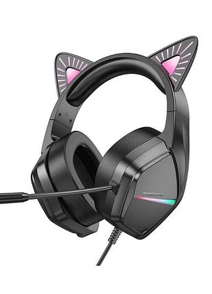 Навушники borofone bo106 cute cat ear luminous gaming headphones phantom cat