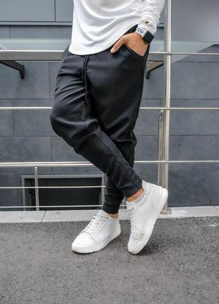 Зауженные черные штаны мужские весенние осенние стильные ,классические штаны-брюки asos черные на змейке снизу