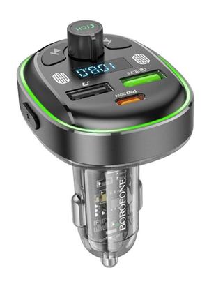 Азп з fm-модулятором borofone bc47 might pd30w+qc3.0 car bt fm transmitter jazz metal gray