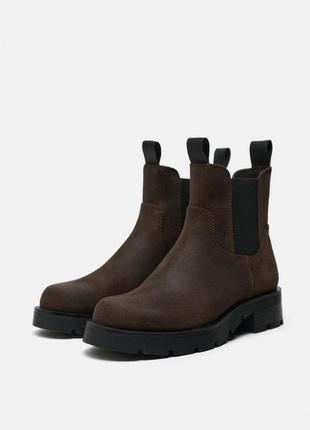 Розпродаж❗️замшеві черевики-челсі zara