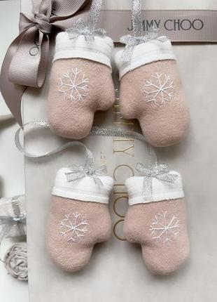 Ялинкові новорічні іграшки прикраси рукавички, на ялинку новий рік різдво подарунок3 фото