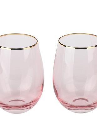 Набор стаканов стекло 530 мл 2 шт розовый