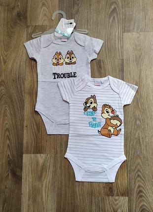 Набор боди на короткий рукав комплект боди от бренда disney &amp; gemo 1мес,6мес,18мес,24мис,36 мес