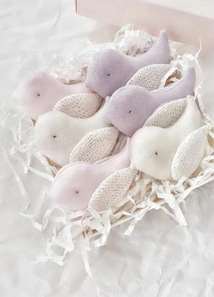 Весняна ніжна пташка текстильна пастельна декор великодній кошик вінок