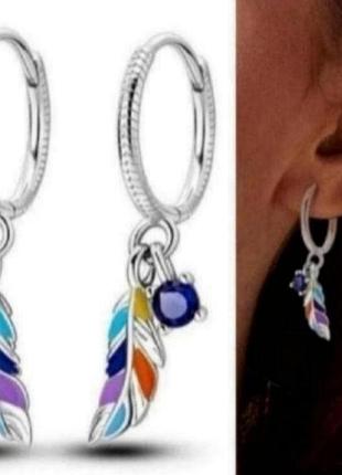 Серьги кольца серебро оригинал silver_pandora