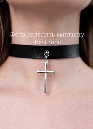 Чокер с крестиком (черный)