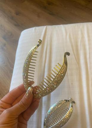 Шикарна приколка крабік заколка в камнях