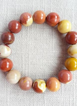 Браслет из яшмы мукаит d 10мм