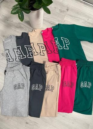 Спортивный костюм унисекс базовый летний gap футболка и штаны4 фото