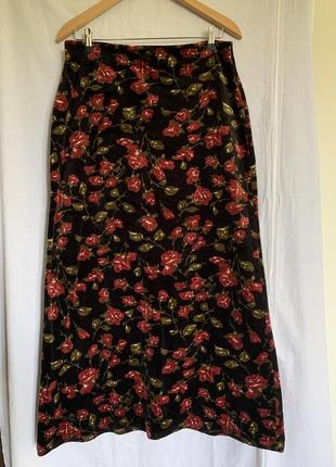 Розкішна ошатна довга трикотажна спідниця у кольорах