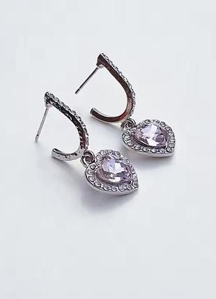 Серебряные серьги сердца