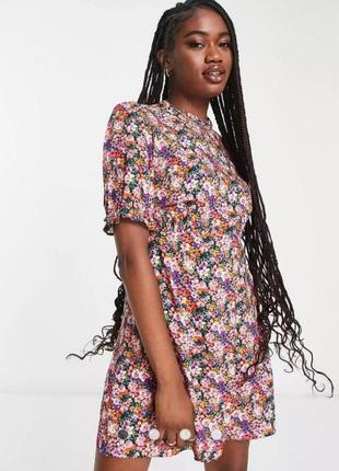 Красивое платье в цветочный принт из натуральной ткани от new look 💚💜