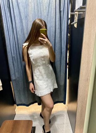 Платье сарафан с кружевом и прошвой