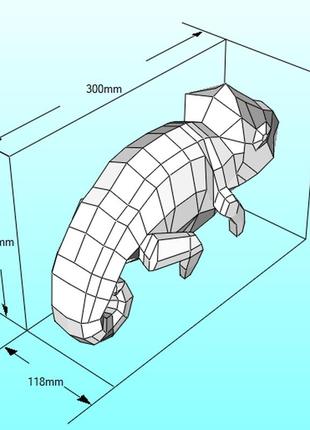 Paperkhan конструктор из картона хамелион ящерица рептилия оригами papercraft фигура развивающий набор подарок7 фото