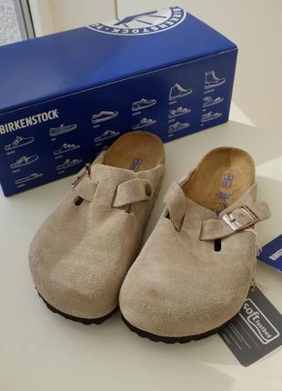 Замшеві шльопанці birkenstock boston жіночі клоги 36 оригінал