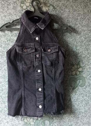 Джинсовый топ-жилетка s