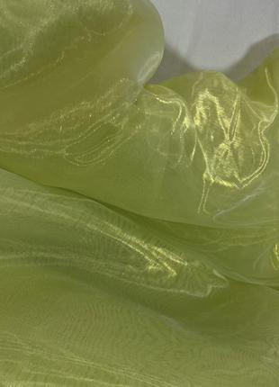 Тюль однотонная салатовая