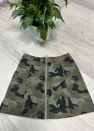 Юбка хакі камуфляж міні спідниця камуфляжна