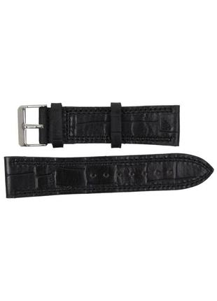 Шкіряний ремінець для годинника під крокодила mykhail ikhtyar ш22 мм чорний