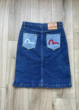 Джинсовая юбка evisu seagull embroidery denim skirt